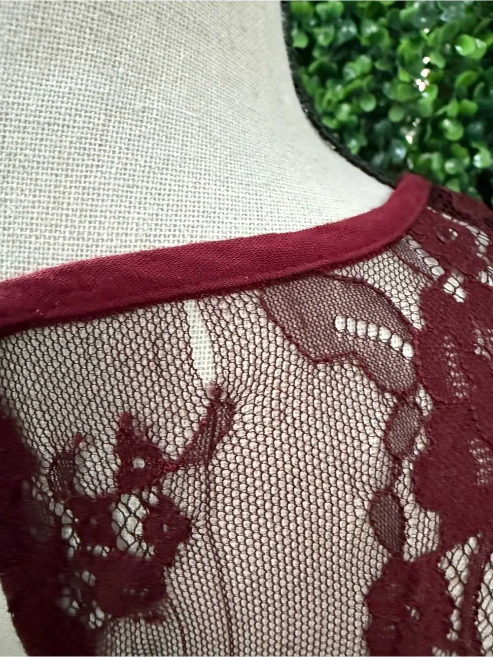 Free People Lace Velvet Skater Dress - Burgundy - Picture 8 of 10